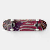 Skateboard Drapeau américain et feux d'artifice (Horz)