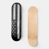 Skateboard Drapeau américain grunge noir et blanc (Recto)
