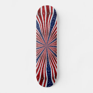 Skateboard Drapeau américain Kaleidoscope Abstrait 2