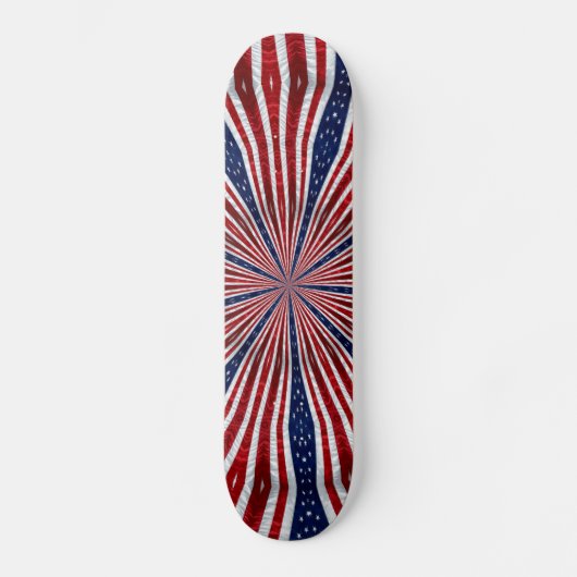 Skateboard Drapeau américain Kaleidoscope Abstrait 2 (Recto)