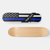 Skateboard Drapeau américain mince de Blue Line (Horz)