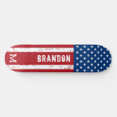 Skateboard Drapeau américain Monogramme Patriotique Personnal (Horz)
