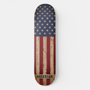 Skateboard Drapeau américain Patriotique Personnalisé Bois