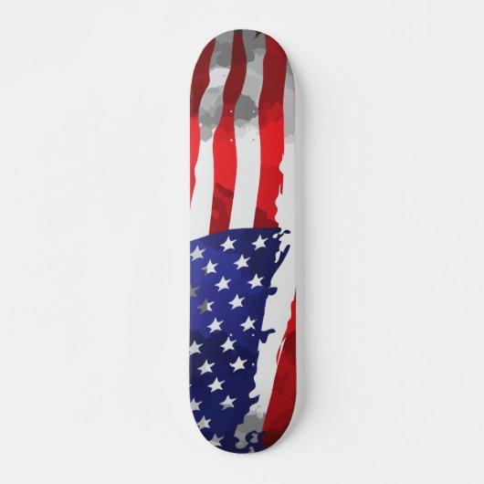 Skateboard Drapeau américain patriotique rouge blanc bleu Éta (Devant)