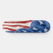 Skateboard Drapeau américain rayé de style Abstrait (Horz)