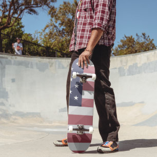 Skateboard Drapeau américain Rouge Blanc Bleu Amérique Mesh g