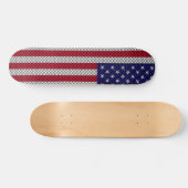 Skateboard Drapeau américain sur la fibre de carbone (Horz)