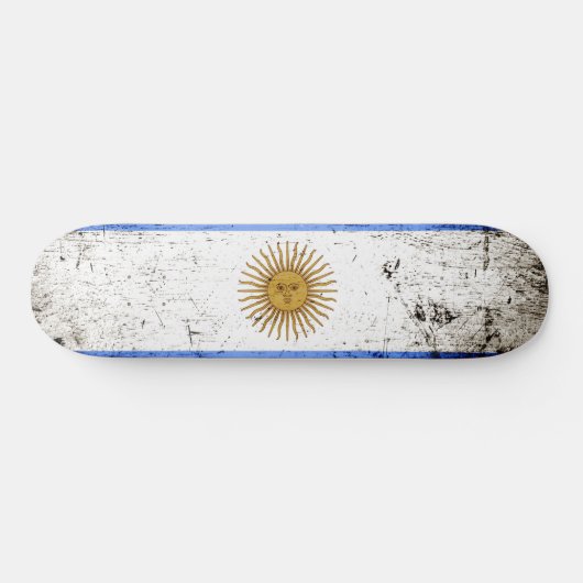 Skateboard Drapeau argentin Black Grunge (Horz)