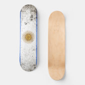 Skateboard Drapeau argentin Black Grunge (Recto)