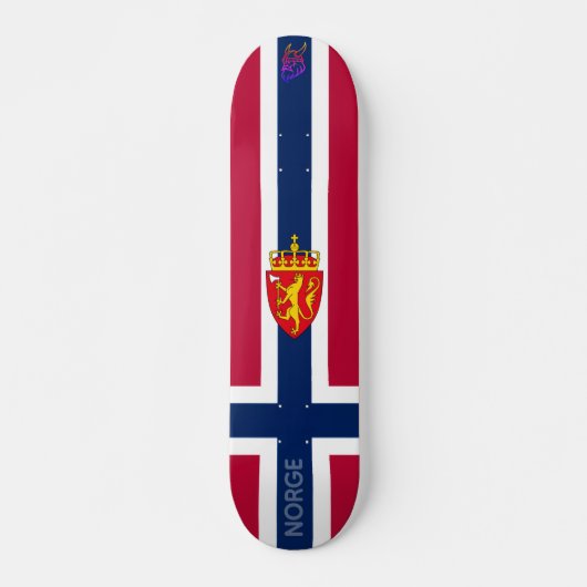 Skateboard Drapeau/Armoiries de Norvège (Devant)