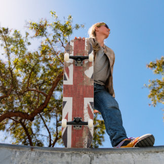 Skateboard Drapeau britannique sur le mur Union Jack britanni