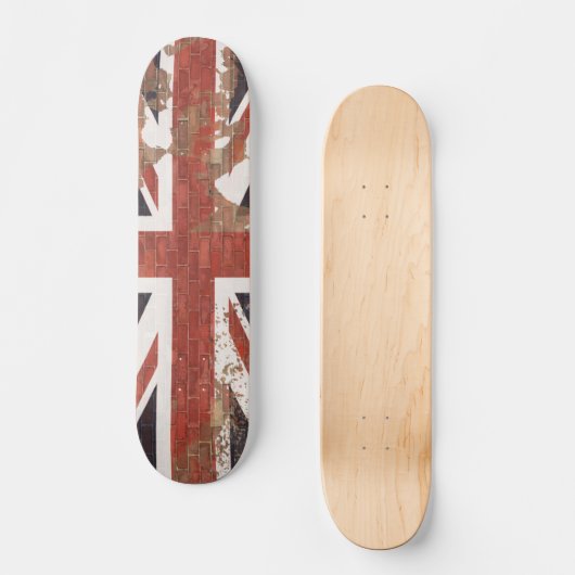 Skateboard Drapeau britannique sur le mur Union Jack britanni (Recto)