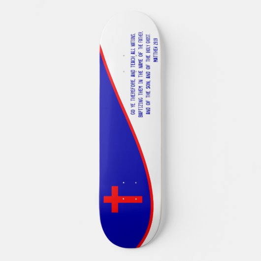 Skateboard Drapeau chrétien inspiré (Recto)