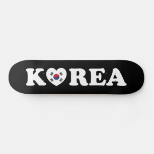 Skateboard Drapeau coréen Love Heart