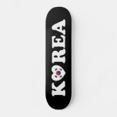Skateboard Drapeau coréen Love Heart (Recto)