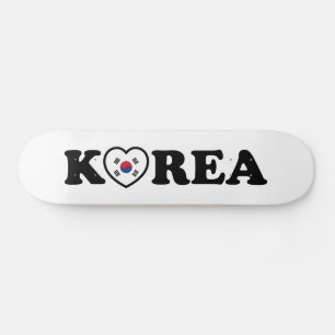 Skateboard Drapeau coréen Love Heart