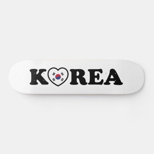 Skateboard Drapeau coréen Love Heart (Horz)