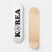 Skateboard Drapeau coréen Love Heart (Recto)