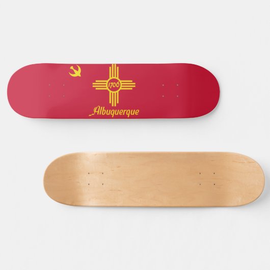 Skateboard Drapeau d'Albuquerque (Nouveau-Mexique) (Horz)