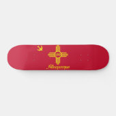 Skateboard Drapeau d'Albuquerque, Nouveau Mexique (Horz)