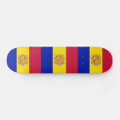 Skateboard Drapeau d'Andorre patriotique (Horz)