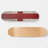 Skateboard Drapeau d'Angleterre sur le vieux grain de bois (Horz)