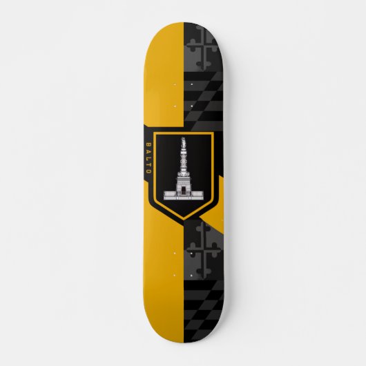 Skateboard Drapeau de Baltimore, Maryland (Devant)