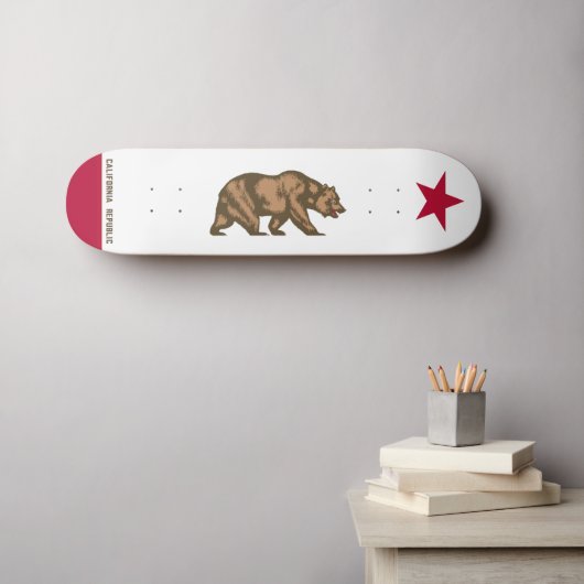 Skateboard Drapeau de Californie - Déconstruit (Art mural (Horz))