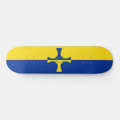 Skateboard Drapeau de Durham (Comté d'Angleterre, RU) (Horz)