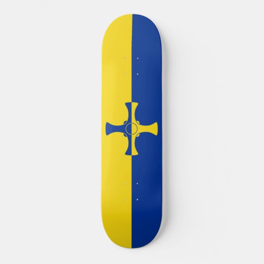 Skateboard Drapeau de Durham (Comté d'Angleterre, RU) (Recto)