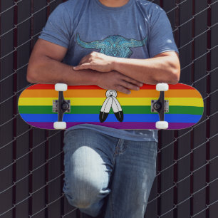Skateboard Drapeau de fierté bispirituel de SlipperyJoe symbo