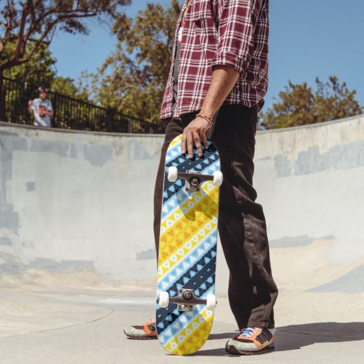 Skateboard Drapeau de fierté BoHo Groovy Géométrique Abstrait (Extérieur 2)