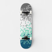 Skateboard Drapeau de fierté frayromantique abstrait pixelisé (Recto)
