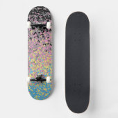 Skateboard Drapeau de fierté polygender pixelisé funky tripan (Recto)