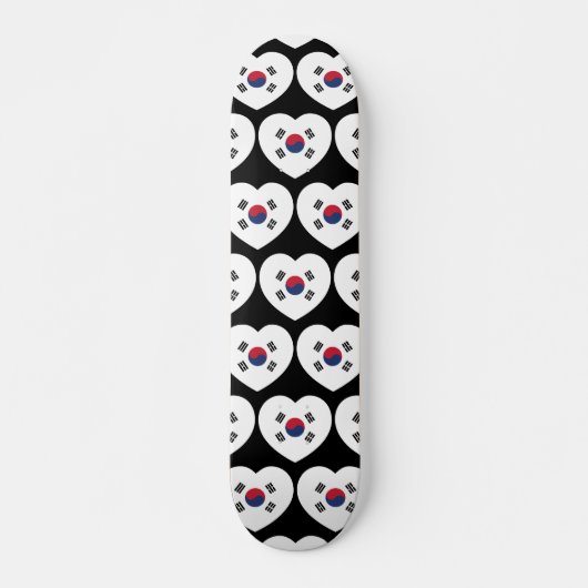 Skateboard Drapeau de la Corée du Sud Cœur (Devant)
