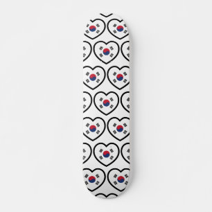 Skateboard Drapeau de la Corée du Sud Cœur