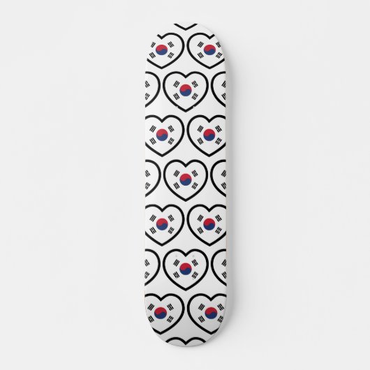 Skateboard Drapeau de la Corée du Sud Cœur (Devant)