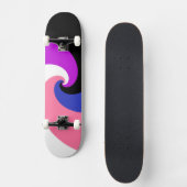 Skateboard Drapeau de la fierté Abstraite de la spirale boho  (Recto)