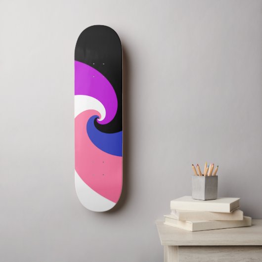 Skateboard Drapeau de la fierté Abstraite de la spirale boho  (Art mural)