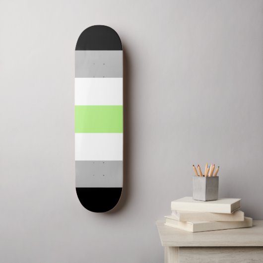 Skateboard Drapeau de la fierté agender - Identité agender LG (Art mural)