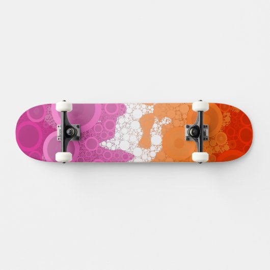 Skateboard Drapeau de la fierté lesbienne Abstraite (Horz)