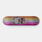 Skateboard Drapeau de la fierté lesbienne Parties scintillant (Horz)