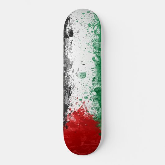 Skateboard Drapeau de la Palestine de Paint Art Grunge (Recto)
