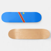 Skateboard Drapeau de la RDC (République démocratique du Cong (Horz)