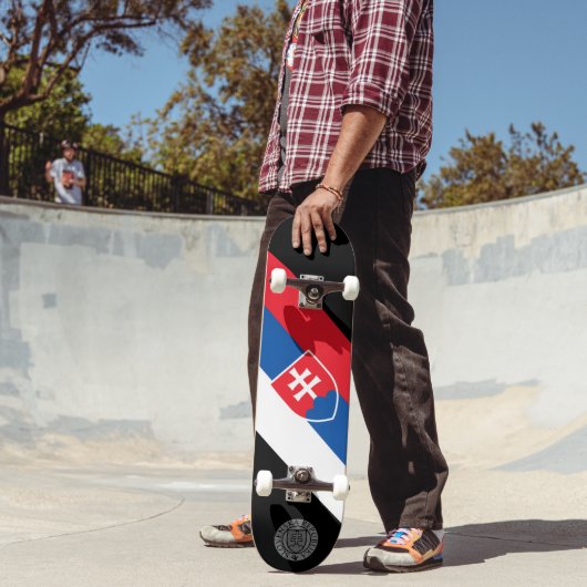 Skateboard drapeau de la Slovaquie (version verticale) (Extérieur 2)
