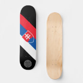 Skateboard drapeau de la Slovaquie (version verticale) (Recto)