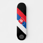 Skateboard drapeau de la Slovaquie (version verticale) (Devant)