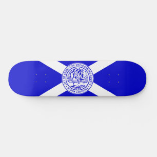 Skateboard Drapeau de la ville de Charlotte (Caroline du Nord