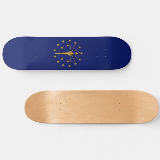 Skateboard Drapeau de l'État de l'Indiana (Horz)