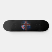 Skateboard Drapeau de l'Islande (Horz)